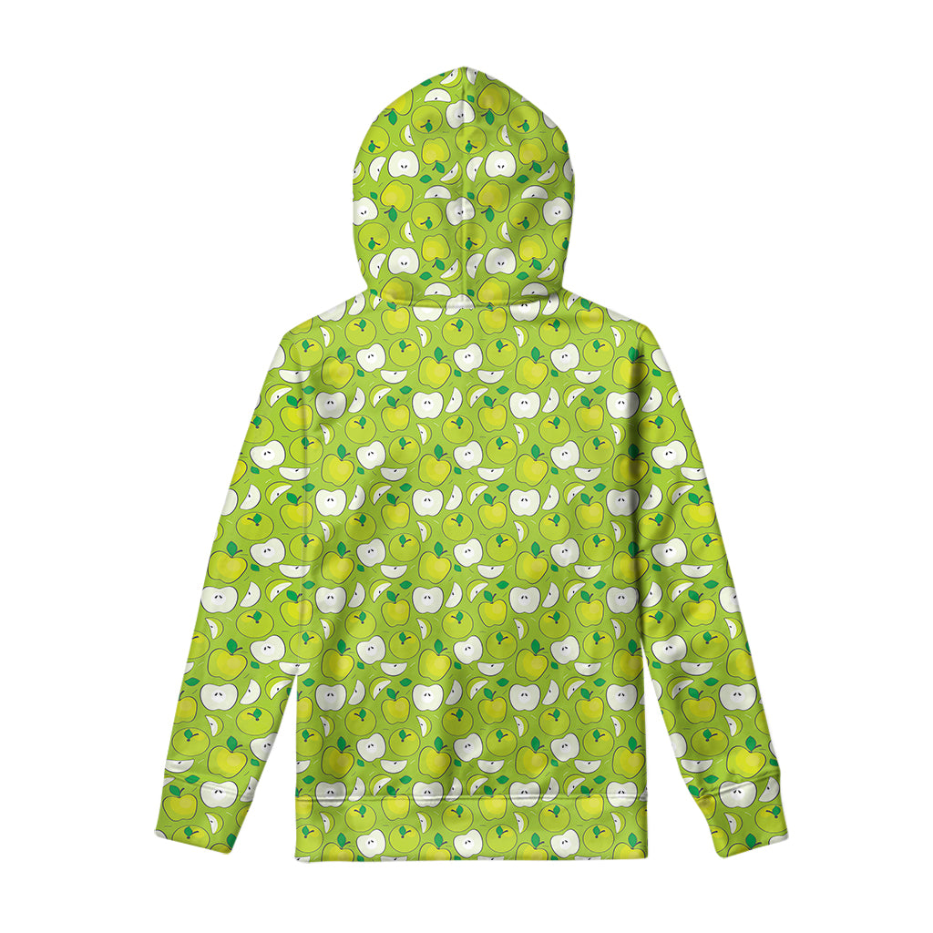 Green Apple Fruit Pattern Print Pullover Hoodie