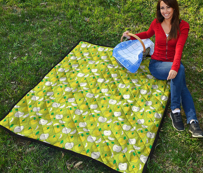 Green Apple Fruit Pattern Print Quilt
