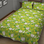 Green Apple Fruit Pattern Print Quilt Bed Set