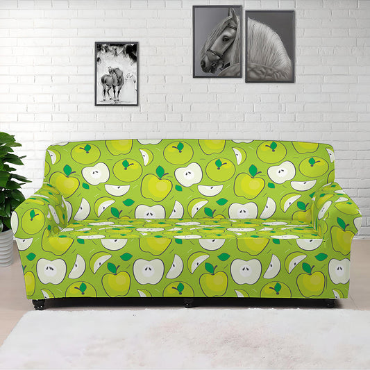 Green Apple Fruit Pattern Print Sofa Cover