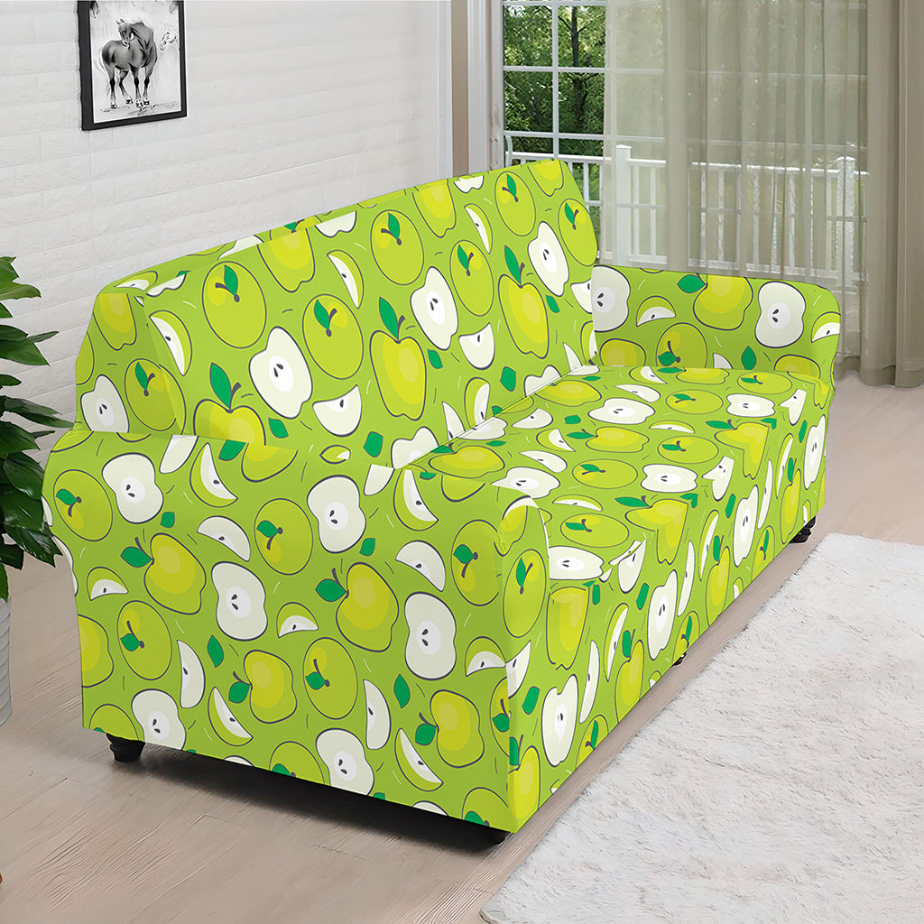 Green Apple Fruit Pattern Print Sofa Cover