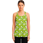 Green Apple Fruit Pattern Print Women's Racerback Tank Top