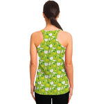 Green Apple Fruit Pattern Print Women's Racerback Tank Top