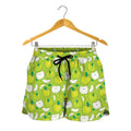 Green Apple Fruit Pattern Print Women's Shorts