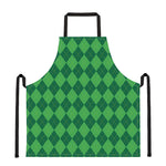 Green Argyle Pattern Print Apron
