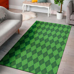 Green Argyle Pattern Print Area Rug