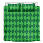 Green Argyle Pattern Print Duvet Cover Bedding Set