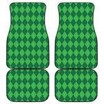 Green Argyle Pattern Print Front and Back Car Floor Mats