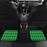 Green Argyle Pattern Print Front and Back Car Floor Mats