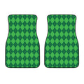 Green Argyle Pattern Print Front Car Floor Mats