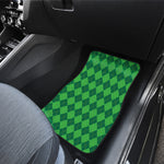 Green Argyle Pattern Print Front Car Floor Mats