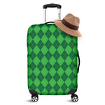 Green Argyle Pattern Print Luggage Cover
