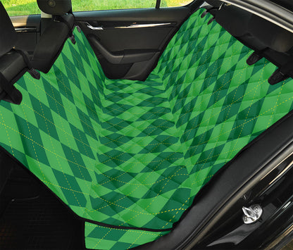 Green Argyle Pattern Print Pet Car Back Seat Cover