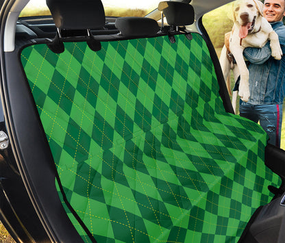 Green Argyle Pattern Print Pet Car Back Seat Cover