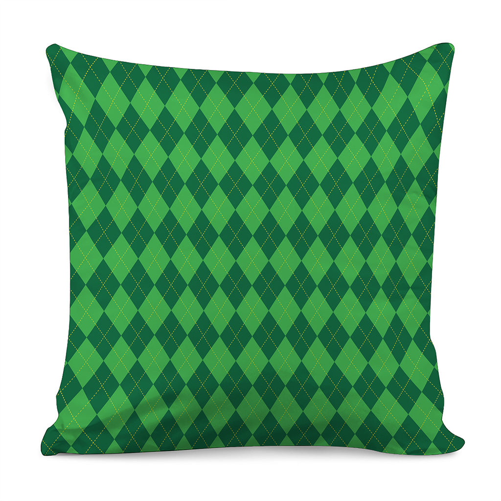 Green Argyle Pattern Print Pillow Cover
