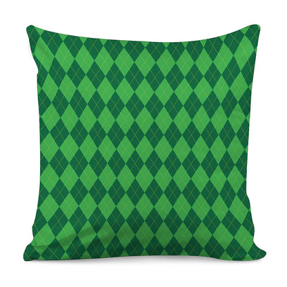 Green Argyle Pattern Print Pillow Cover