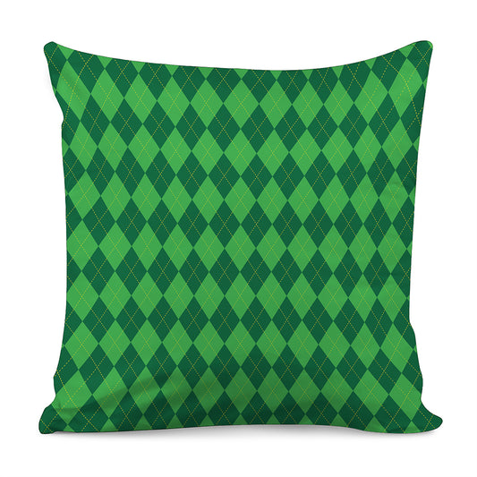 Green Argyle Pattern Print Pillow Cover