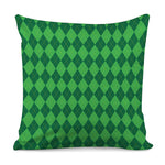 Green Argyle Pattern Print Pillow Cover