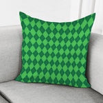 Green Argyle Pattern Print Pillow Cover