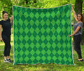 Green Argyle Pattern Print Quilt