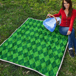 Green Argyle Pattern Print Quilt