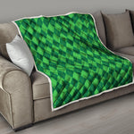 Green Argyle Pattern Print Quilt