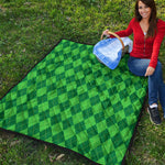 Green Argyle Pattern Print Quilt