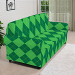 Green Argyle Pattern Print Sofa Cover