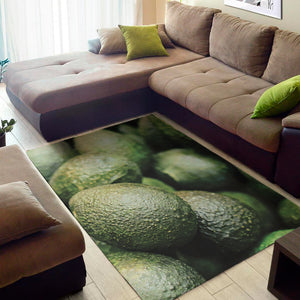 Green Avocado Print Area Rug