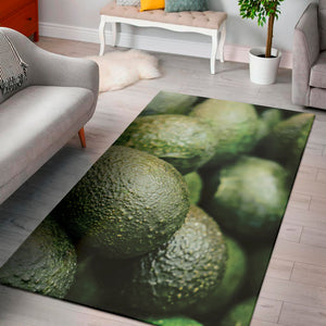 Green Avocado Print Area Rug