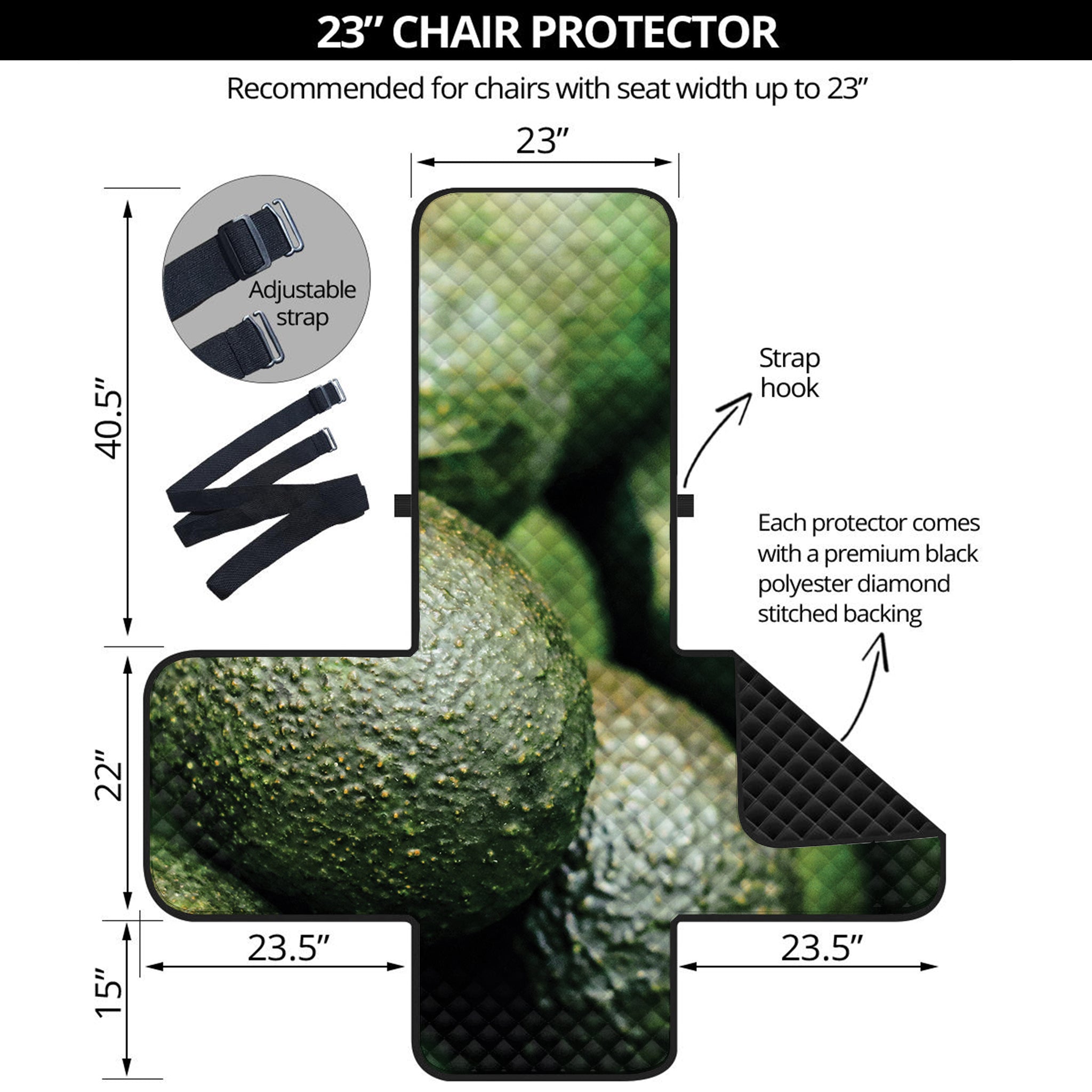 Green Avocado Print Armchair Protector