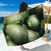 Green Avocado Print Beach Sarong Wrap