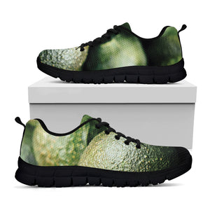 Green Avocado Print Black Sneakers