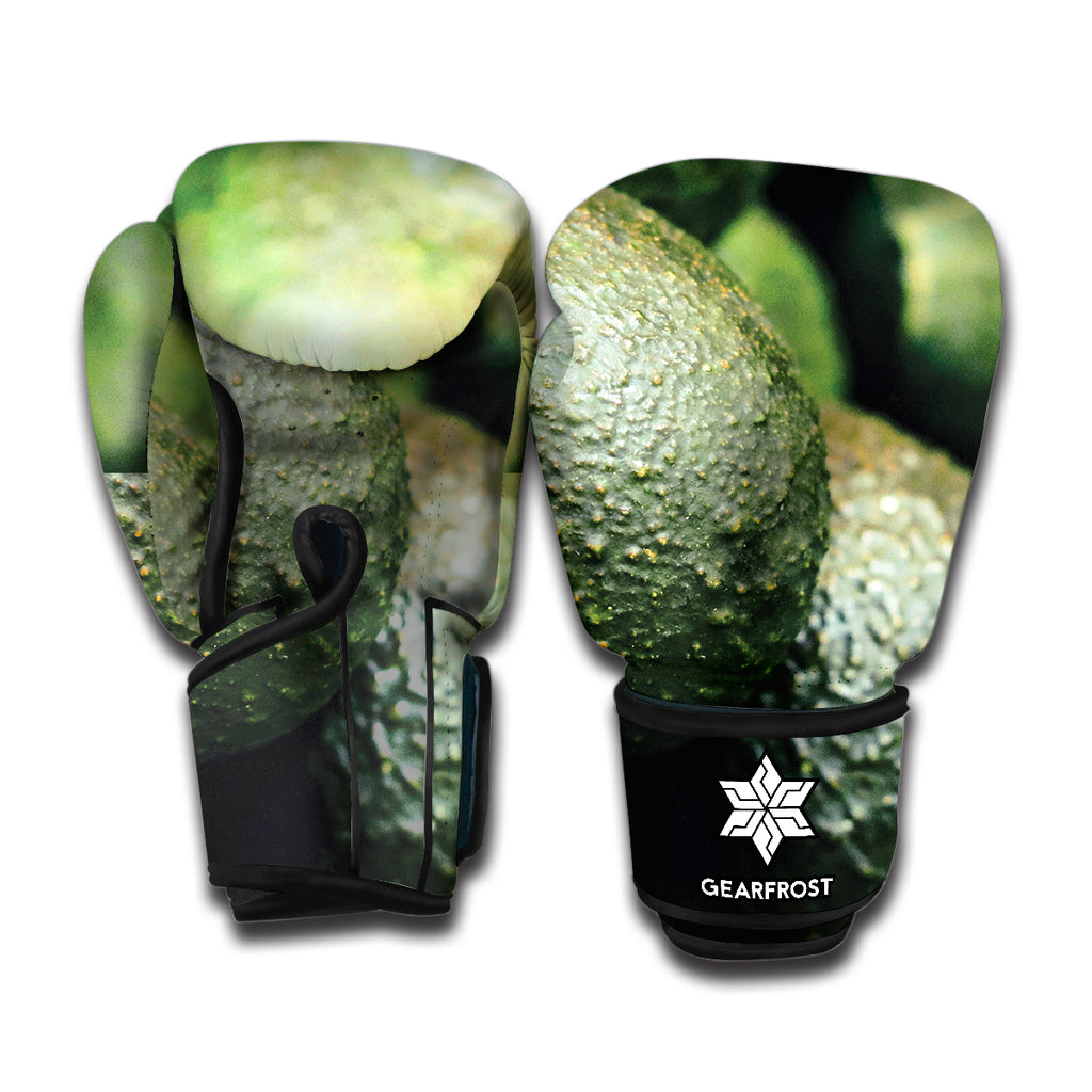 Green Avocado Print Boxing Gloves