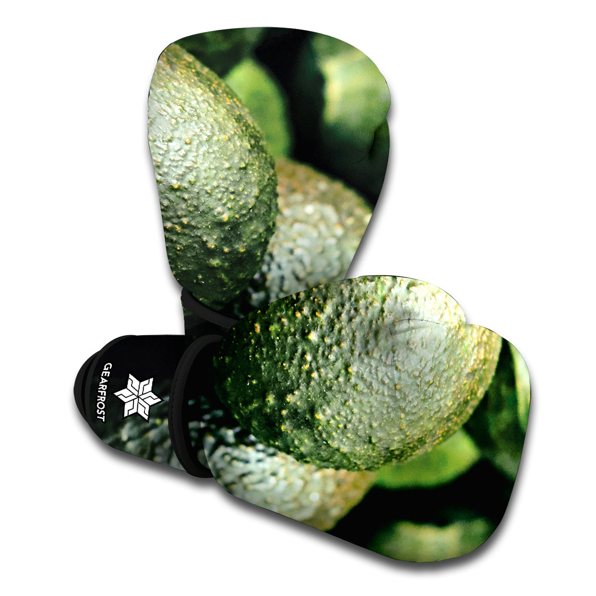 Green Avocado Print Boxing Gloves