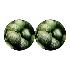 Green Avocado Print Car Coasters