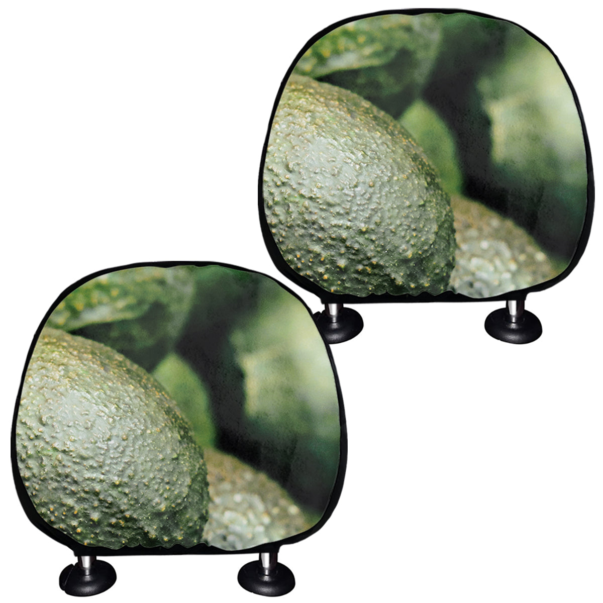 Green Avocado Print Car Headrest Covers