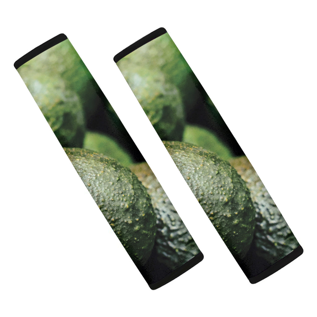 Green Avocado Print Car Seat Belt Covers