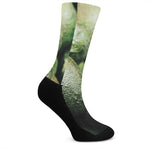 Green Avocado Print Crew Socks