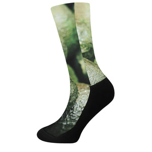 Green Avocado Print Crew Socks