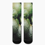 Green Avocado Print Crew Socks