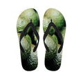 Green Avocado Print Flip Flops