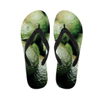 Green Avocado Print Flip Flops