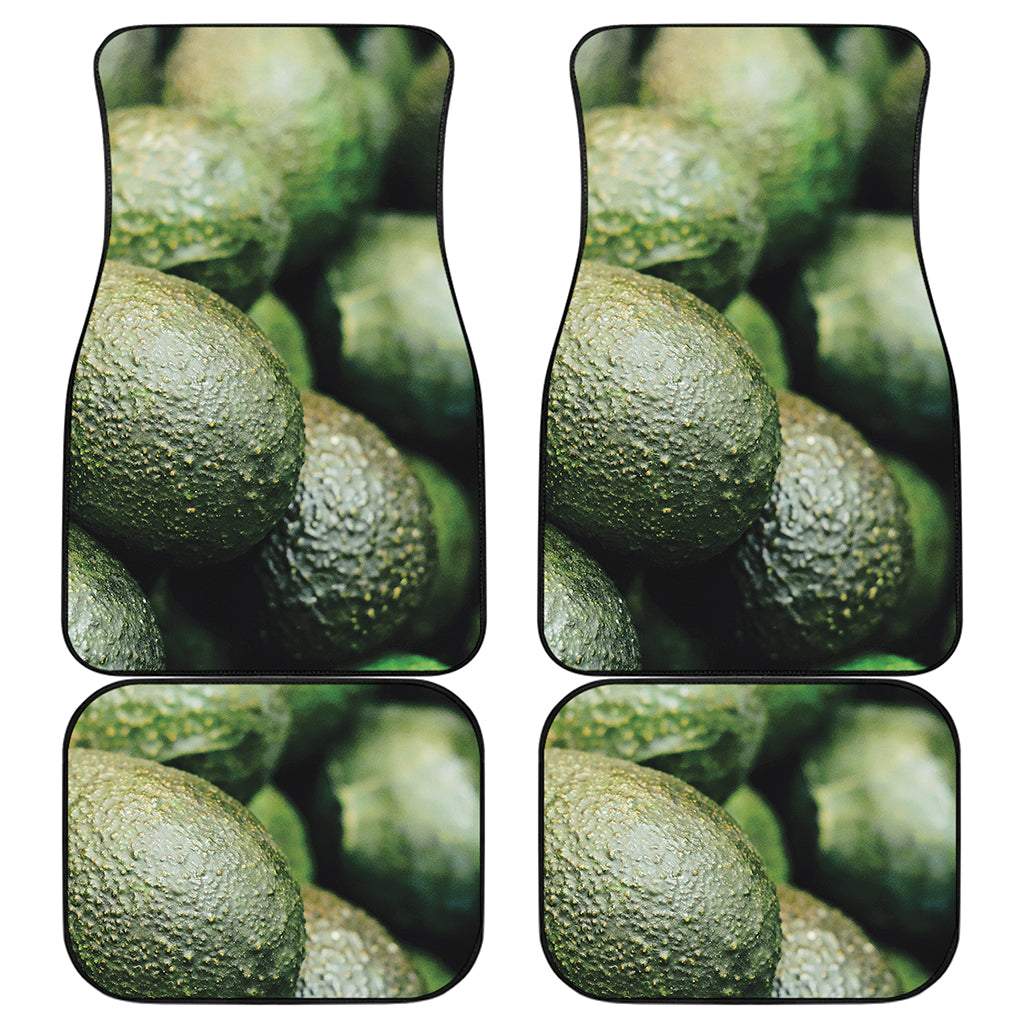Green Avocado Print Front and Back Car Floor Mats