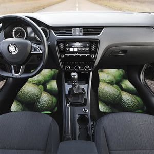 Green Avocado Print Front and Back Car Floor Mats