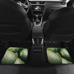 Green Avocado Print Front and Back Car Floor Mats