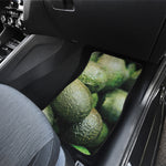 Green Avocado Print Front and Back Car Floor Mats