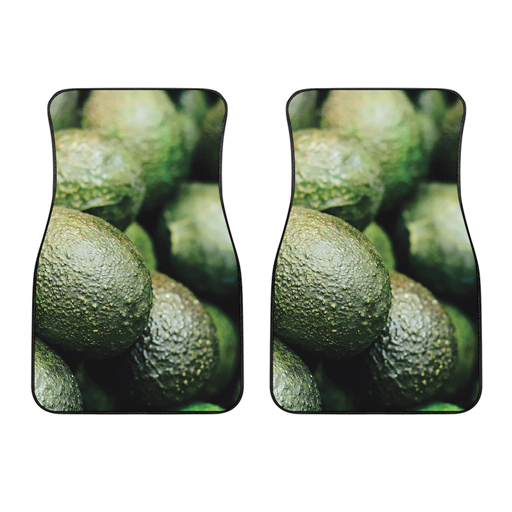 Green Avocado Print Front Car Floor Mats