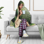 Green Avocado Print Hooded Blanket