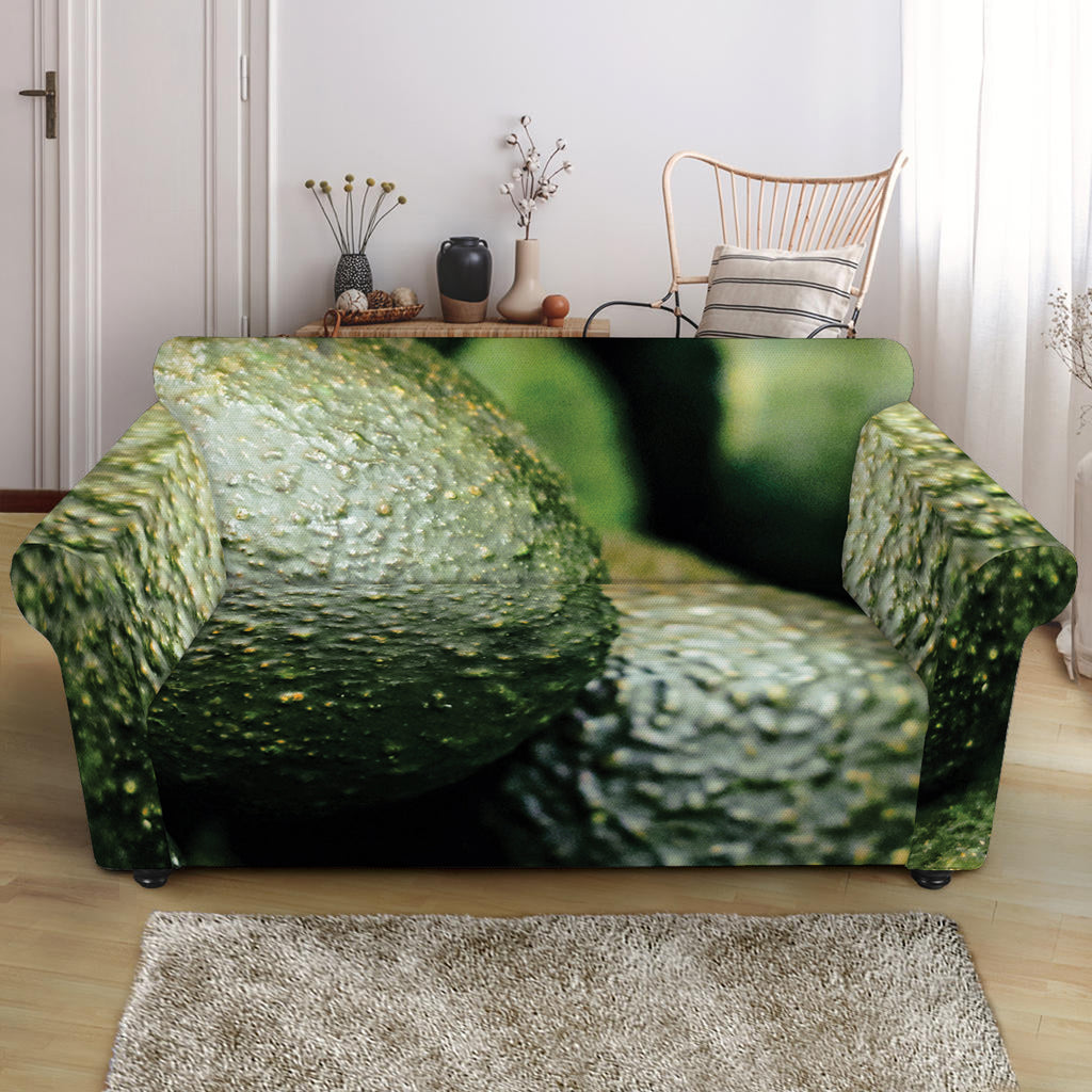 Green Avocado Print Loveseat Slipcover